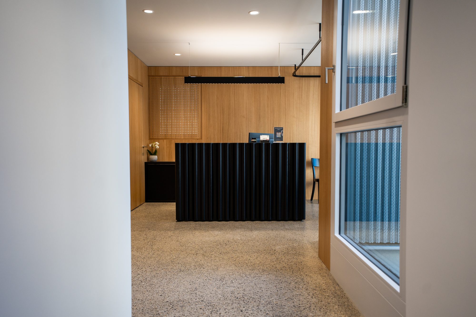 Empfang der Ordination Dr. Rohde – Altweg 1, Dornbirn